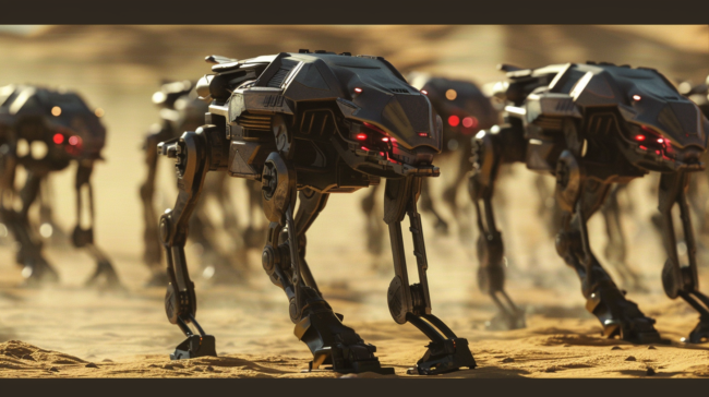 robot war dogs on patrol